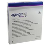 ConvaTec 3824893 Aquacel Ag Foam, Non-adhesive, 15" Width, 15" Length (Pack of 5)