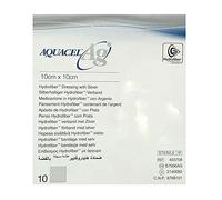 Convatec 99XX0387 Aquacel Ag Hydrofiber Dressing, 10cm x 10cm, Pack of 10