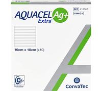 Convatec D013600 Aquacel Ag Extra Hydrofiber Dressing, 10cm x 10cm, Pack of 10