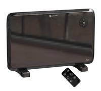 Convector Heater Black 1200W Aluminium Panel 65.5x21.5x43.5cm Quiet Remote Timer