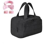 Convely Toiletry Bag Pro 2.0, 4-in-1 Travel Organizer with Compartments, Leak-Proof Design, Lightweight & Easy to Clean (Black)