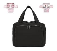 Convely Toiletry Bag - Travelfree Toiletry Bag, Convely To letry Bags a 4-in-1 Travel Organizer, Large Capacity Waterproof with Handle Makeup Bags with Smart Compartments for Wet & Dry Items (Black)