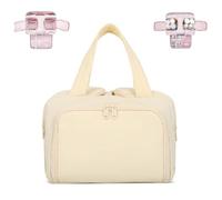 Convely Toiletry Bag - Travelfree Toiletry Bag, Convely To letry Bags a 4-in-1 Travel Organizer, Large Capacity Waterproof with Handle Makeup Bags with Smart Compartments for Wet & Dry Items (Beige)
