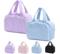 Convely Toiletry Bag, Travelfree Toiletry Bag, Large Capacity Wide-Open Travel Cosmetic Bag, Puffy Cosmetic Makeup Bag for Traveling, Accessories, Essentials, Toiletries (2Pcs-D)