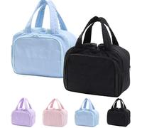 Convely Toiletry Bag, Travelfree Toiletry Bag, Large Capacity Wide-Open Travel Cosmetic Bag, Puffy Cosmetic Makeup Bag for Traveling, Accessories, Essentials, Toiletries (2Pcs-C)