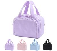 Convely Toiletry Bag, Travelfree Toiletry Bag, Large Capacity Wide-Open Travel Cosmetic Bag, Puffy Cosmetic Makeup Bag for Traveling, Accessories, Essentials, Toiletries (Purple)