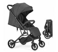 Convenience Baby Stroller - Lightweight & Compact Travel Umbrella Stroller, Quick One-Hand Fold, Lockable Rear Wheels, Adjustable Canopy, 5-Point Safety Harness & Shopping Basket (Black)