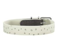 Convenience Reflect Glow Collar M (50), White Stars | Plastic, with reflective pattern, fluorescent, easy to wipe clean, colour: grey, size: 50