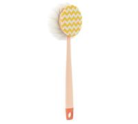 Convenient 2-in-1 Bath Scrubber & Back Brush, Shower Back Brush with Long Handle, Exfoliating Shower Ball, Soft Bristles, Double Sided Bath Brush, Back Cleaner for Shower for Wet or Dry (Ross, B)