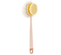 Convenient 2-in-1 Bath Scrubber & Back Brush, Shower Back Brush with Long Handle, Exfoliating Shower Ball, Soft Bristles, Double Sided Bath Brush, Back Cleaner for Shower for Wet or Dry (Ross, A)