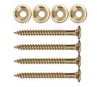 Convenient 4 Sets Guitar Neck Joint Bushing Set Metal Ferrule Screw/Fastener with Screw Accessory for Electric Guitar and Bass (Silver) (Black) (Gold)