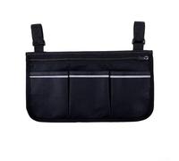 Convenient and Lightweight Side Pocket Organizer for Wheelchairs, Designed for Easy Attachment and Use (Black)