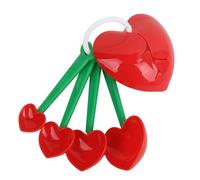 Convenient Kitchen Measuring Spoons with Detachable Hook Delicate and Lovely Cherry Measuring Spoons Measuring Spoon Set Red