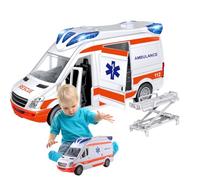 Convenient to use: This ambulance toy truck includes a tailgate and doors that can open and close, allowing your to enjoy sliding and opening functions