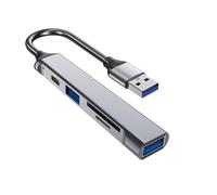 Convenient USB Hub with Type C Data USB3.0 2.0 and Card Reader Card Reader for Office, School, Shopping Mall