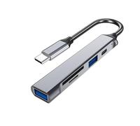 Convenient USB Hub with Type C Data USB3.0 2.0 and Card Reader Card Reader for Office, School, Shopping Mall