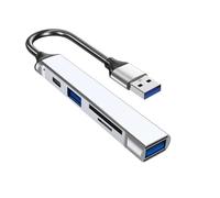 Convenient USB Hub with Type C Data USB3.0 2.0 and Card Reader Card Reader for Office, School, Shopping Mall