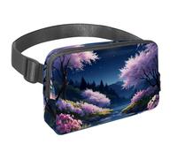 Conveniently Carry Your Essentials with our Adjustable Strap Fanny Bag, The Ultimate Travel Waist Pack, Moonlight River Flowers
