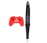 Conveniently Designed Silicone Cover for DJI FPV and Avata Remote Control Including an Anti Loss Strap (Red+sling)