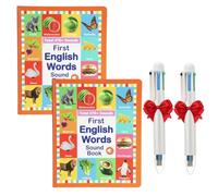 Convenientto My First English Sound Toy - 470+ Words, 21 Themes, Fun Word Game, Juguete Educativo for Educationa, English Words Sound Book for School Education & Perfect Educational Gift(SetA-2pcs)