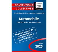 Convention collective de l'automobile - IDCC 1090 - JO 3034: Synthèse de la convention collective