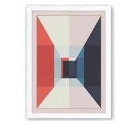 Convergence in Red Minimalist Framed Wall Art Print A1 (84.1×59.4cm) White, Wall Decor for Living Room, Bedroom, Office & Home, Ready to Hang, Art Gift