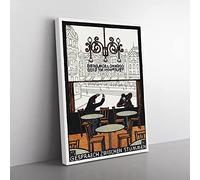 Conversation Between Mutes By Moriz Jung Classic Painting Canvas Wall Art Print Ready to Hang, Framed Picture for Living Room Bedroom Home Office Décor, 76x50 cm (30x20 Inch)