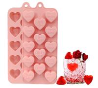 Conversation Heart Mold,14 Holes Heart Shaped Silicone Molds for Chocolate, Candy, Hearts Ice Cube Tray Molds Valentine Candy Hearts Mold Valentine Silicone