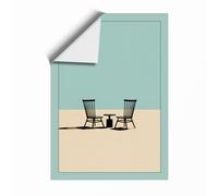 Conversation on Sand Minimalist Unframed Wall Art Print A1 (84.1×59.4cm), Wall Decor for Living Room, Bedroom, Office & Home, Art Gift
