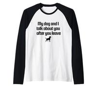 Conversation with my dog design Raglan Baseball Tee