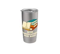 Conversations Read Books Introvert Quote Stainless Steel Insulated Tumbler