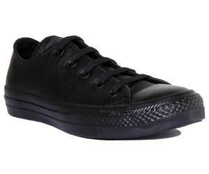 Converse 135253 CtAs Unisex Leather Low Top Trainers In Black Size UK 3 - 12