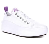 Converse 271717C Platform Low Pro Junior Girls Sneaker In White Purple UK 3 - 7