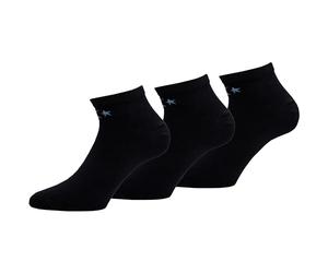 Converse 3 Pairs Low Cut Socks - Ankle Length - Smooth Toe Stitching - Cotton - Unisex (Black, 43-46), Black, 43-46