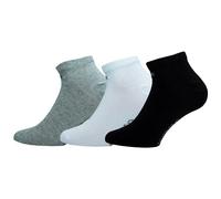 Converse 3 Pairs Low Cut Socks - Ankle Length - Smooth Toe Stitching - Cotton - Unisex (Multicolour (Grey, White, Black), UK 6-8), Multicoloured (Grey, White, Black), 39-42