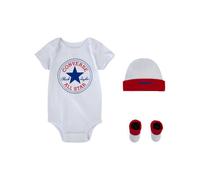 Converse 3-Piece Chuck Taylor Bodysuit Set Polyester For Kids In Red, Size 0-6M