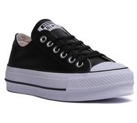 Converse Chuck Taylor All Star Platform Women's Shoes Clean Leather Black UK 3-8