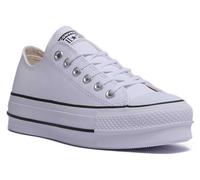 Converse Chuck Taylor All Star Lift Platform Leather Trainers White EU 38 Women