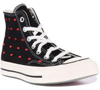 Converse A01600C Chuck 70s Embroidered Lips Platform Black Red Womens Size 3 - 9