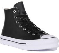 CONVERSE Chuck Taylor All Star EVA Lift Platform Leather Sneaker, Black/Natural Ivory/White, 7 UK