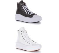 Chuck Taylor All Star Move Platform Leather Black, White 6.5