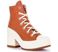 Converse A05253C Women's Chuck 70 Delux Heel Hi Boot Heeled Ankle Boots, Brown Tan, 10.5 Women/12.5 Men