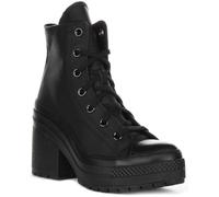 Converse A06145C Men's Chuck 70 De Luxe Heel Leather Heeled Ankle Boots, Black, 7 Women/5 Men