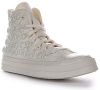 Converse A06434C Chuck 70 Hi 3D Charms 90s Womens Trainer In White UK 4 - 8