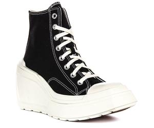 Converse A06478C Hi Lace Up Wedge Womens Trainer In Black White UK 3 - 9