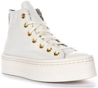 Converse A07204C Modern Lift Platform Women BootsWhite Gold UK 3- 8