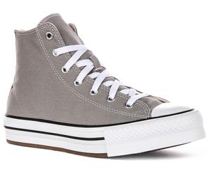 Converse A07346C CT All Star Lace Up Junior Boys Trainer In Grey UK 3 - 7