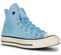 Converse A07445C Canvas Leather Trainers Boy Shoes In Sky Blue UK 5 - 6