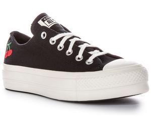 Converse A08862C Chuck Taylor Lift Low Platform Black Cherries Womens UK 4 - 7