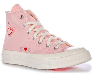 Converse A09113C Chuck 70 Y2K Heart Print Womens Boots In Light Pink UK 3 - 8